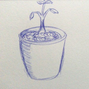 Scribble: BlumentopfScribble: Flower pot
